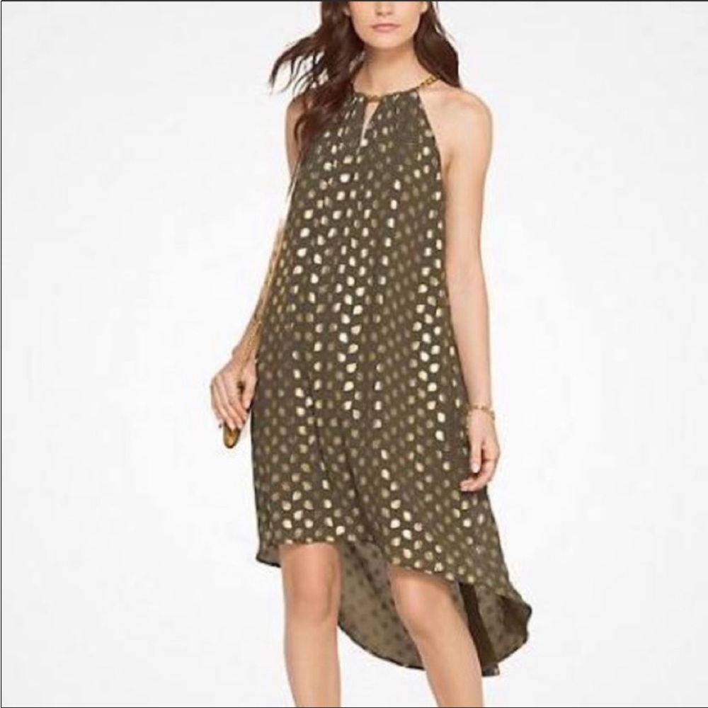MICHAEL Michael Kors olive green halter dress